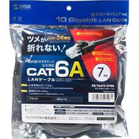 サンワサプライ カテゴリ6A LANケーブル KB-T6ATS-07BK 1個