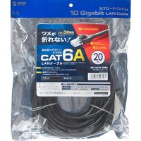 サンワサプライ カテゴリ6A LANケーブル KB-T6ATS-20BK 1個