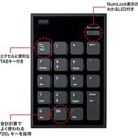サンワサプライ 静音Bluetoothテンキー NT-BT23BK 1個（直送品）