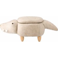 不二貿易 アニマルスツール 収納付 ワニ 幅1000×奥行350×高さ370mm 16146（直送品）