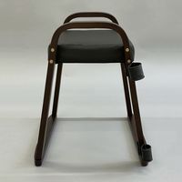 エイ・アイ・エス 曲げ木スツール スタッキング 杖ホルダー付き ハイタイプ ブラック/ダークブラウン STU-1000 BK/DBR 1脚（直送品）