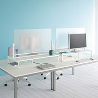 アール・エフ・ヤマカワ 飛沫防止対面式机上台 アクリルパネル付き W950 ホワイト 1台（2梱包）デスクパーテーション