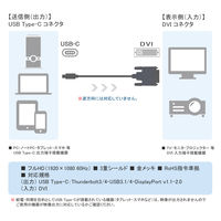 変換ケーブル 1.8m Type-C[オス]-DVI[オス] VV-UCDV018-B 1本 Vodaview