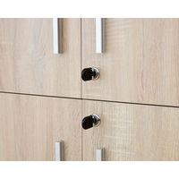 YAMAZEN（山善） 木製シェルフ（本棚 書棚） 5段 両開き（鍵付き・シリンダー錠） オーク 幅800×奥行360×高さ1845ｍｍ 1台（直送品）