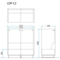 藤沢工業 FRENZ LDPシリーズ ラウンジソファ 2人掛 幅1270mm オレンジ LDP-C2-BK 1台（取寄品）