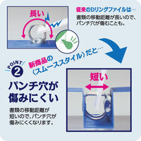コクヨ Dリングファイル＜スムーススタイル＞ A4タテ 2穴 700枚とじ 黄緑 フーUDS470YG 1冊