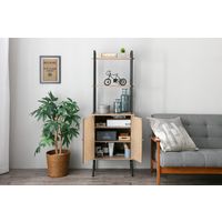 アイリスオーヤマ アイアンウッドストレージラック ブラック/アッシュブラウン IWSR-480 1台