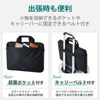 パソコンケース ビジネスバッグ 薄型 ショルダーベルト付 15.6inch ブラック BM-BSTHBK エレコム 1個（直送品）