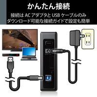 HDD 外付け SeeQVault USB3.2(Gen1) 6TB ブラック ELD-QEN2060UBK エレコム 1個