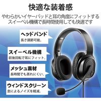 ヘッドセット 両耳 オーバーヘッド 4極ミニプラグ接続 40mmドライバ ブラック HS-HP30TBK エレコム 1個（直送品）