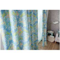 スミノエ デザインライフ カーテン ミックスブーケ V1324 1000×1780mm ブルー 4549781250571 1枚（直送品）