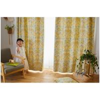 スミノエ デザインライフ カーテン ミックスブーケ V1323 1000×1350mm イエロー 4549781250533 1枚（直送品）