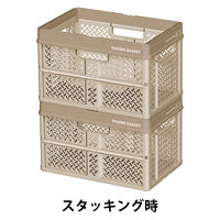 【折りたたみコンテナ】 天馬 Profix 折りたたみバスケットL_ベージュ 811000817 1セット（5個：1個×5）
