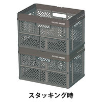 【折りたたみコンテナ】 天馬 Profix 折りたたみバスケットL_グレー 811000818 1セット（5個：1個×5）