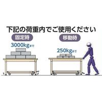 【車上渡し】山金工業 ペダル移動 ワークテーブル 耐荷重3t 中間棚板 メラミン天板 幅1800×奥行750×高922mm IV 1台（直送品）