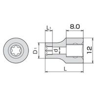 エスコ 1/4”DR/E7 [Torx]ソケット EA618HW-7 1セット(10個)（直送品）