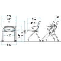 藤沢工業 TOKIO FNCシリーズ ミーティングチェア レザー マンダリンオレンジ FNC-K5A 1セット（4脚入）（取寄品）