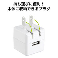 サンワサプライ キューブ型USB充電器(1A・高耐久タイプ・ホワイト) ACA-IP70W 1個