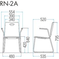 藤沢工業 TOKIO RNシリーズ リフレッシュチェア RN-N2A ナチュラル 1セット（4脚入）（取寄品）