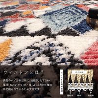 萩原 トルコ製 ウィルトンラグ MOROCCO 1400×2000mm ビジューネイビー 240620180 1枚（直送品）