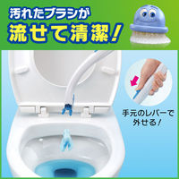 スクラビングバブル 流せるトイレブラシ 除菌消臭プラス 本体 ホワイトブロッサム（ブラシ 4個入）ジョンソン（わけあり品）