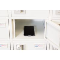 【車上渡し】仁張工作所 貴重品ロッカー シリンダー錠 5列10段50人用 幅1100×奥行240×高さ1600mm ホワイト 1台（直送品）