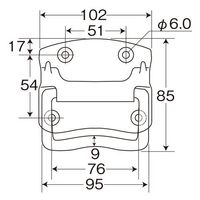 エスコ [スチール製]トランク取手 EA951KA-102 1セット(20個)（直送品）