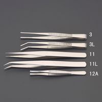 エスコ 2.0x125mm ピンセット(先曲) EA595GC-3L 1セット(30本)（直送品）