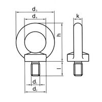 エスコ M10x17.0mm アイボルト(ステンレス製) EA638SD-33 1セット(10個)（直送品）