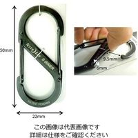 エスコ 50x22mm Sカンスナップ(ステンレス製/ブラック) EA638AD-72 1セット(15本)（直送品）