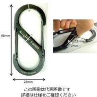 エスコ 66x28mm Sカンスナップ(ステンレス製/ブラック) EA638AD-73 1セット(15本)（直送品）