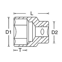エスコ 1/2”DRx 1/2” ソケット EA617DW-3 1セット(15個)（直送品）