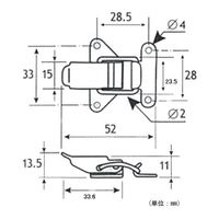 エスコ 52x41mm パッチン(ステンレス製) EA951BR-101 1セット(10個)（直送品）