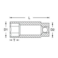 エスコ 3/8”DRx 5/ 8” ディープソケット EA617DL-106 1セット(10個)（直送品）