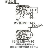 エスコ M5 重荷重ボールプランジャー EA948DB-33 1セット(10個)（直送品）