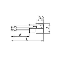 エスコ 3/8”DR/ 5x75mm [BallーHex]ビットソケット EA618JH-5 1セット(10個)（直送品）