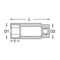 エスコ 1/4”DRx13mm ディープソケット EA617CN-13 1セット(10個)（直送品）