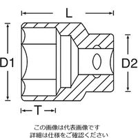 エスコ 1/2”DRx16mm ソケット EA617DX-116 1セット(15個)（直送品）