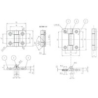 エスコ 25x20mm トルクヒンジ(樹脂製/2個) EA951BY-401 1セット(20個:2個×10組)（直送品）