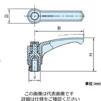 エスコ M8x30mm 雄ねじクランプレバー(操作レバー付 EA948CB-226 1セット(10個)（直送品）