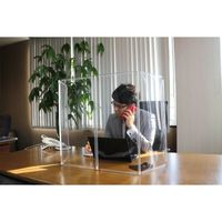 アスカ 折りたたみ透明パーテーション 小 VGP60 1個 幅575×奥行285×高さ605mm 折りたたみ 三面デスクパネル コンパクト