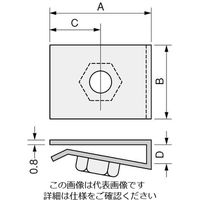 エスコ M 4/26x15mm クリップナット(5個) EA949GS-104 1セット(50個:5個×10袋)（直送品）