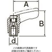 エスコ M4 雌ねじミニクランプレバー(レッド) EA948CC-232 1セット(10個)（直送品）