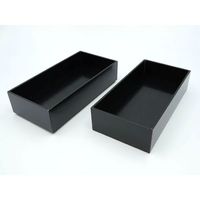 パックスタイル 黒漆 貼箱180ー100 二段 40セット(10×4) 654710 1ケース(40枚入(10枚×4袋))（直送品）