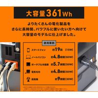 ポータブル電源　蓄電池　充電器　361Wh容量　100500mAh　OWL-LPBL100501-GM　1台　Owltech