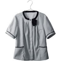 フォーク nuovo オーバーブラウスFB71391 ホワイト×ブラック 13号 FB71391-1-13（直送品）