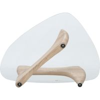 不二貿易 ルーク ガラスセンターテーブル 幅1000×奥行750×高さ405mm ホワイトオーク 96141 1台（直送品）