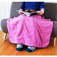 昭プラ 巻きスカート型ひざ掛け チェック柄×ピンク a2377820 1個（直送品）