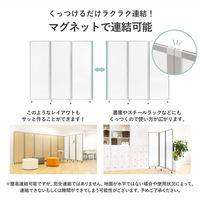 Netforce GOOLOO 三連折りたたみパーテーション アクリルパネル(透明) キャスター付 幅1800×奥行525×高さ1800 ブラック（直送品）