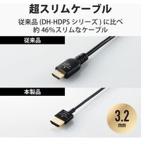 HDMIケーブル プレミアム 1.5m 4K対応 スリム小型コネクタ 高画質 イーサネット対応 CAC-HDPSS15BK エレコム 1個